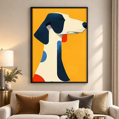 Modern Greyhound on Yellow Wall Art 5