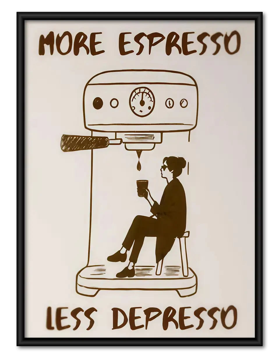 More Espresso Less Depresso Cafe Poster Wall Art 1