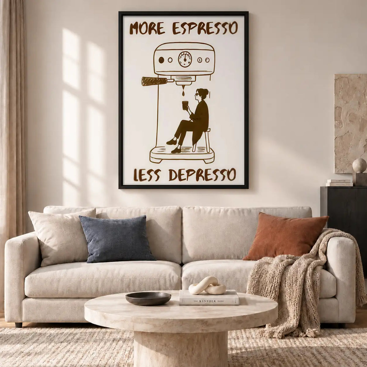 More Espresso Less Depresso Cafe Poster Wall Art 2
