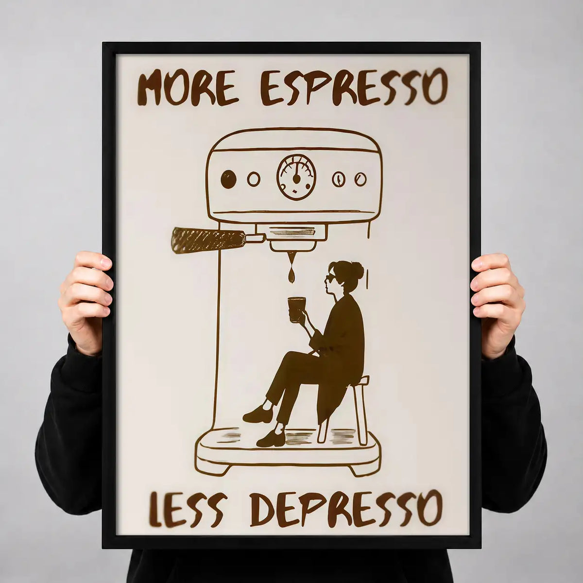 More Espresso Less Depresso Cafe Poster Wall Art 3