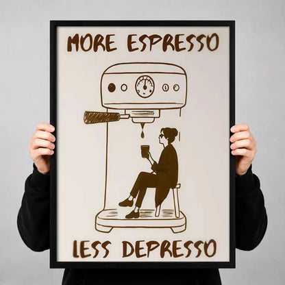 More Espresso Less Depresso Cafe Poster Wall Art 3