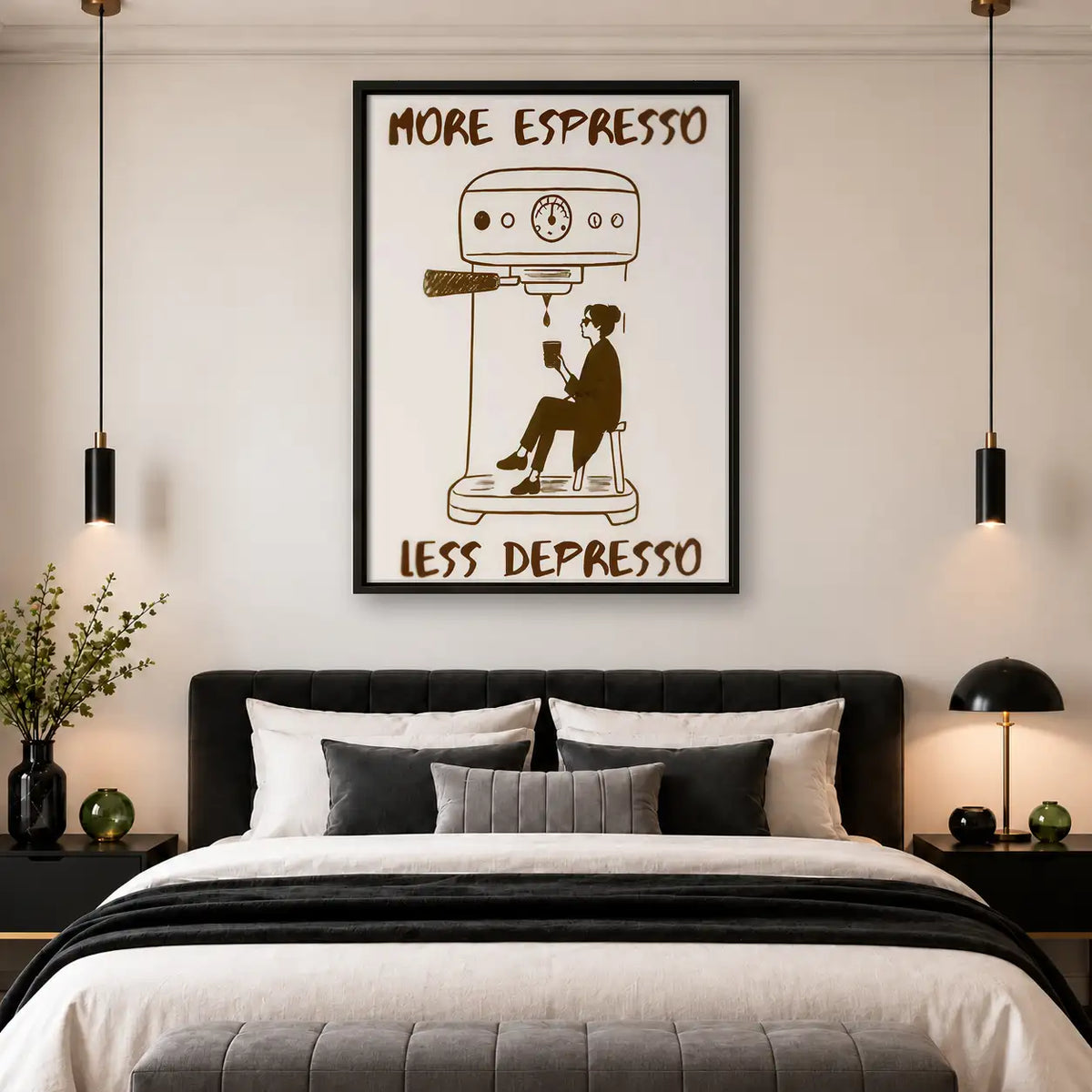 More Espresso Less Depresso Cafe Poster Wall Art 4