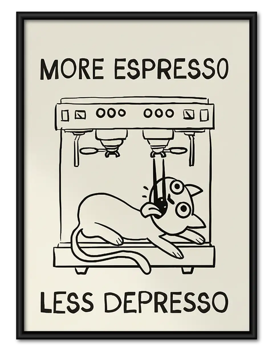 More Espresso Less Depresso Sleepy Cat Wall Art 1