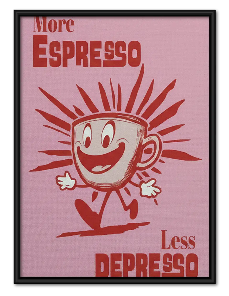 More Espresso Less Depresso Smiling Cup Wall Art 1