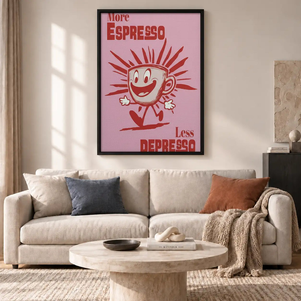 More Espresso Less Depresso Smiling Cup Wall Art 2