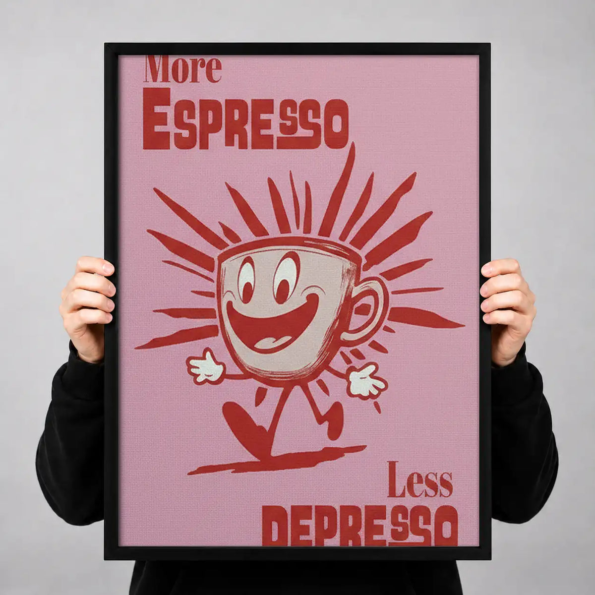 More Espresso Less Depresso Smiling Cup Wall Art 3