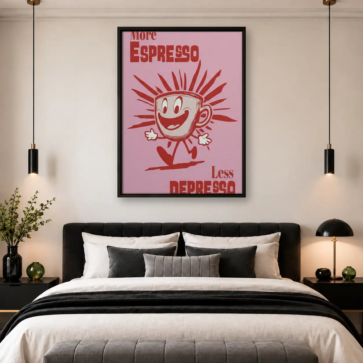 More Espresso Less Depresso Smiling Cup Wall Art 4