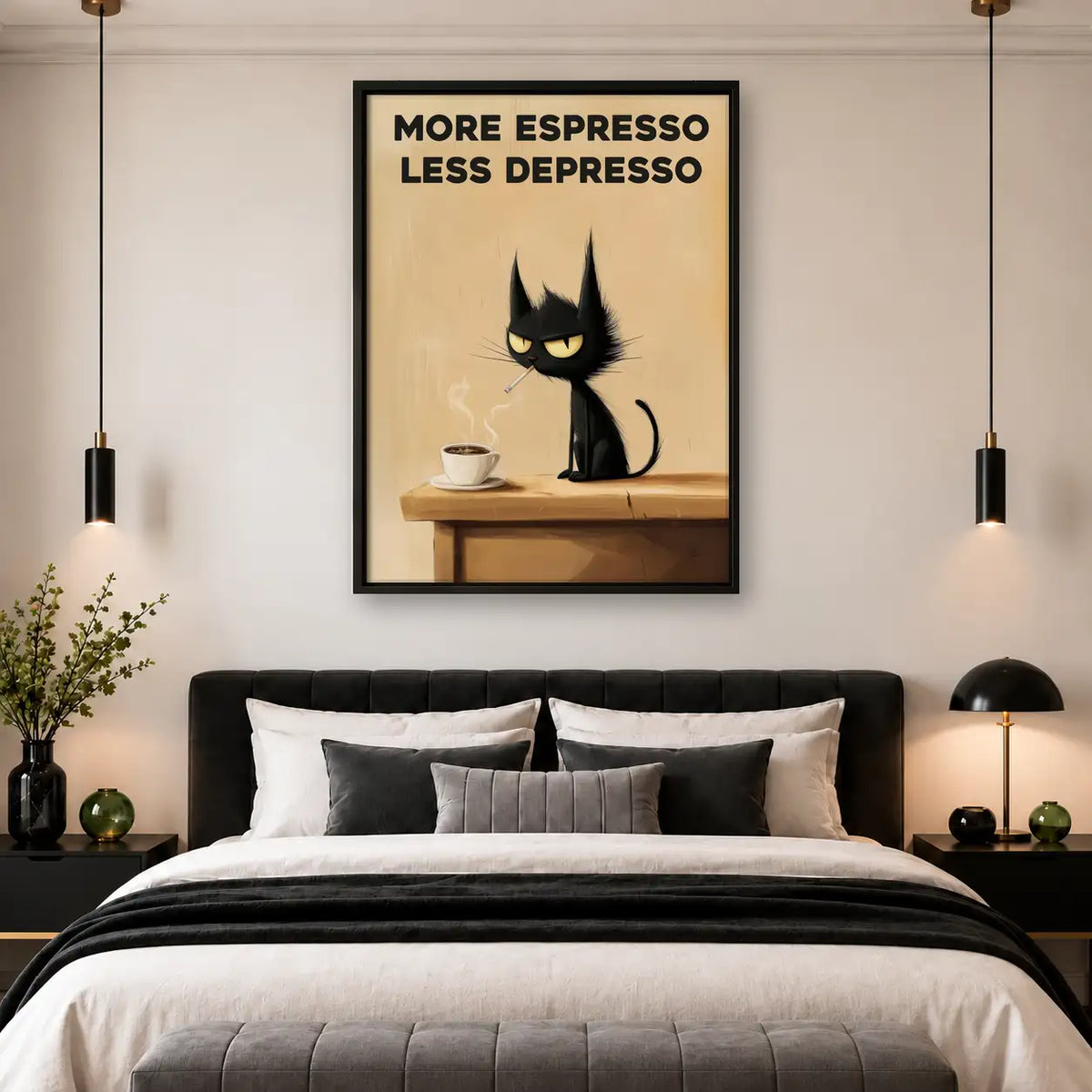 More Espresso Less Depresso Table Cat Wall Art 4