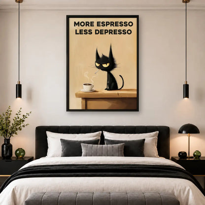More Espresso Less Depresso Table Cat Wall Art 4