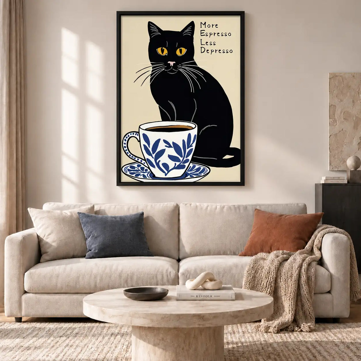 More Espresso Less Depresso Teacup Cat Wall Art 2
