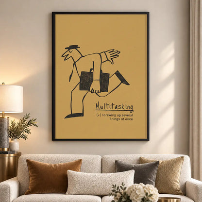 Multitasking Four Armed Office Figure Wall Art 5