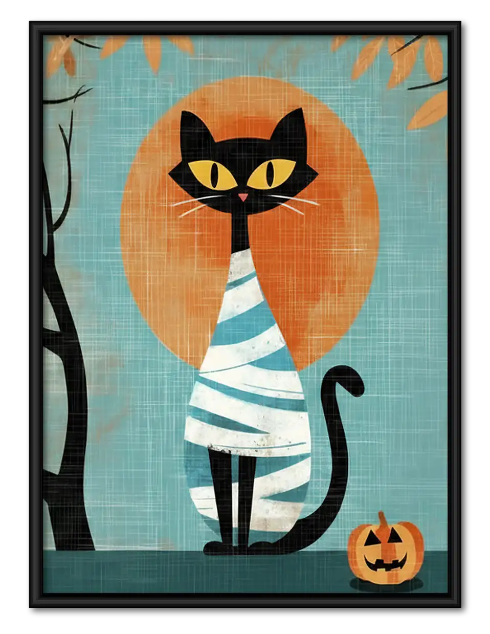 Mummy Cat Halloween Wall Art 1