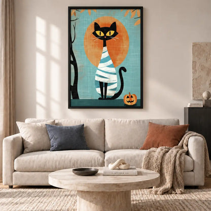 Mummy Cat Halloween Wall Art 2