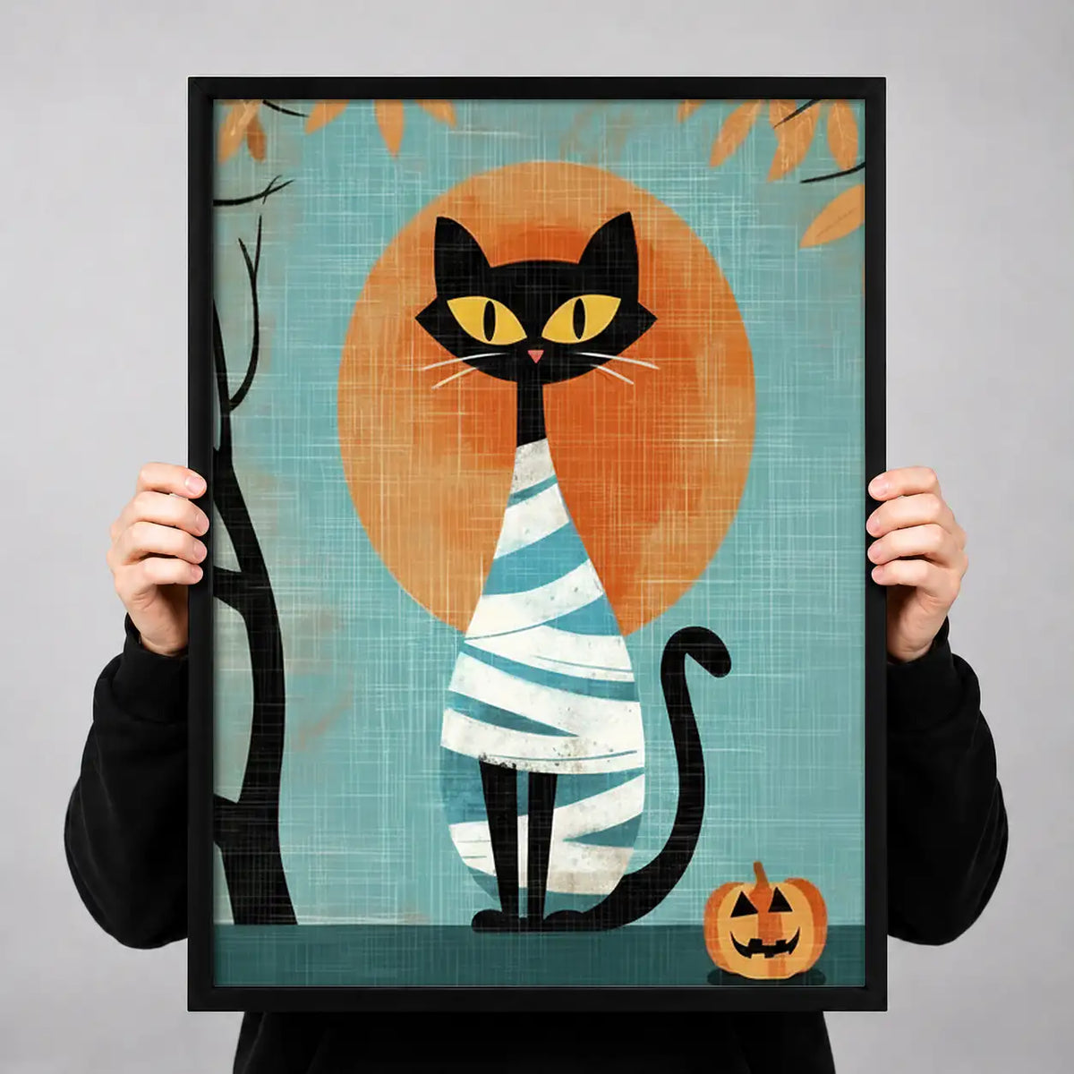 Mummy Cat Halloween Wall Art 3