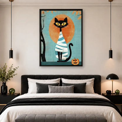 Mummy Cat Halloween Wall Art 4