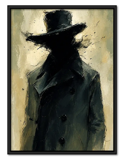 Mysterious Man in Black Fedora Wall Art