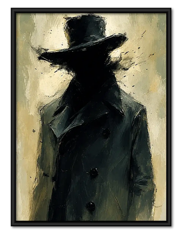 Mysterious Man in Black Fedora Wall Art