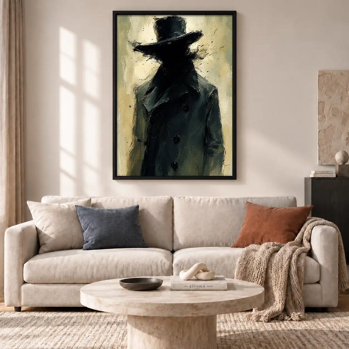 Mysterious Man in Black Fedora Wall Art 2