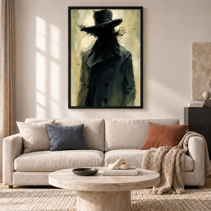 Mysterious Man in Black Fedora Wall Art 2