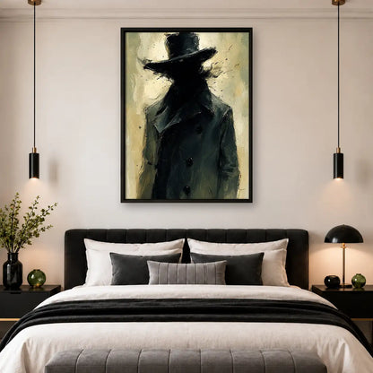 Mysterious Man in Black Fedora Wall Art 4