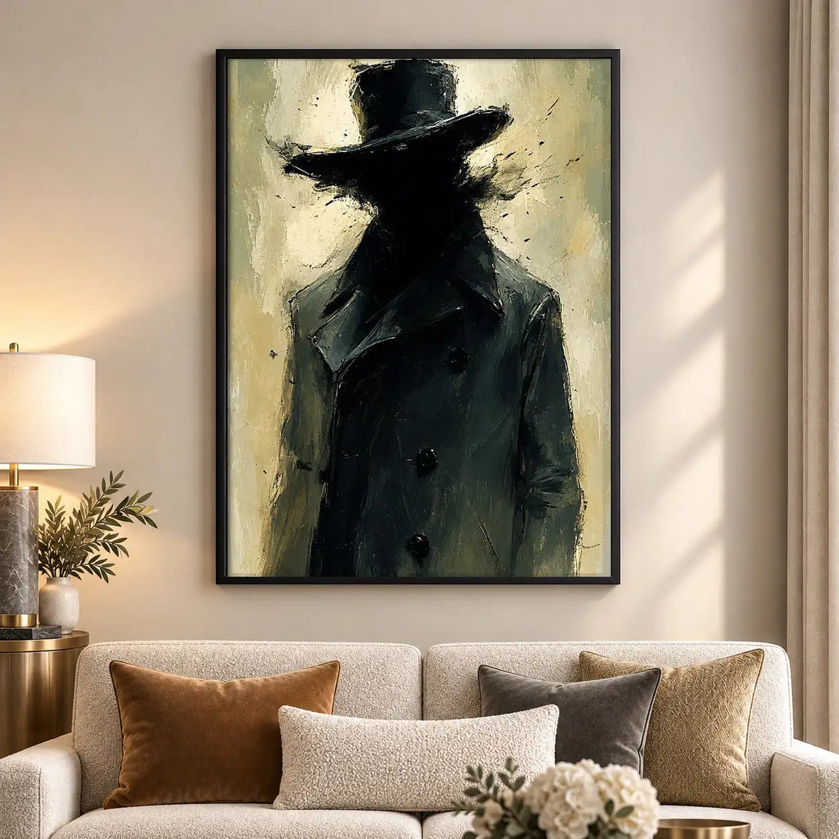 Mysterious Man in Black Fedora Wall Art 5