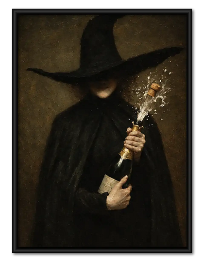 Mysterious Witch Holding White Flower Wall Art