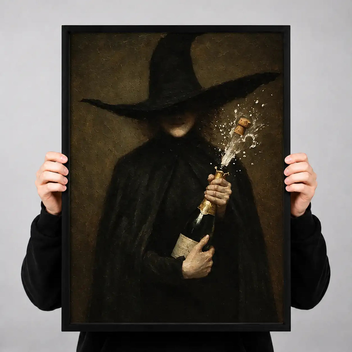 Mysterious Witch Holding White Flower Wall Art 3
