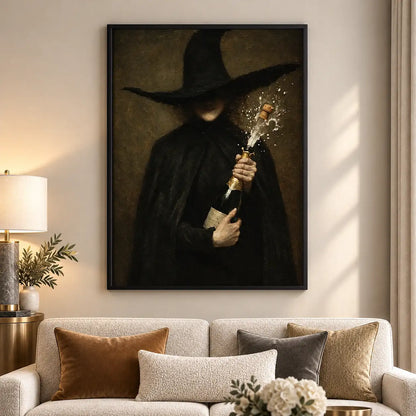 Mysterious Witch Holding White Flower Wall Art 5