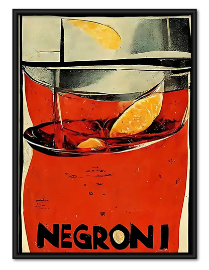 Negroni Cocktail Graphic Wall Art 1