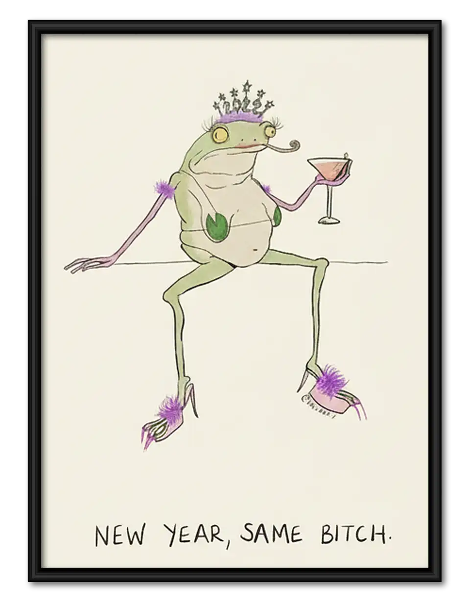 New Year Same Attitude Frog Wall Art 1