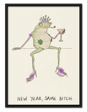 New Year Same Attitude Frog Wall Art