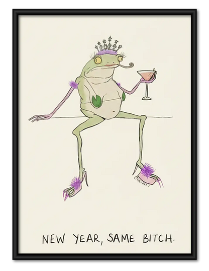 New Year Same Attitude Frog Wall Art 1