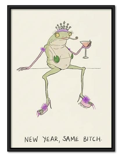 New Year Same Attitude Frog Wall Art