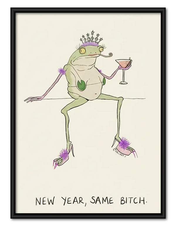 New Year Same Attitude Frog Wall Art