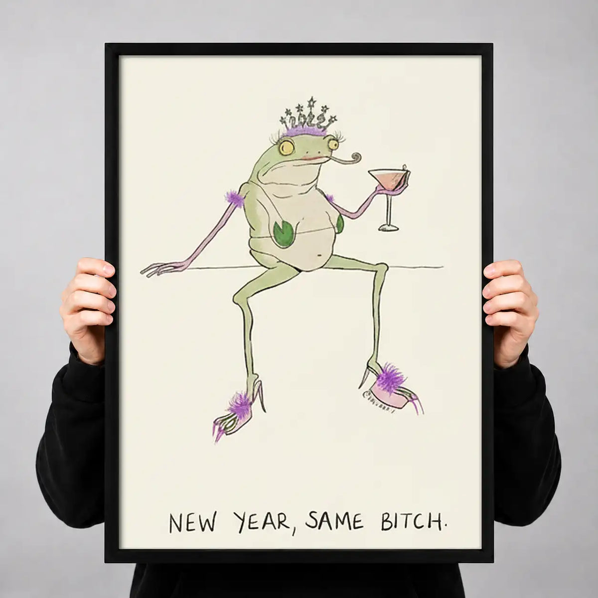 New Year Same Attitude Frog Wall Art 3