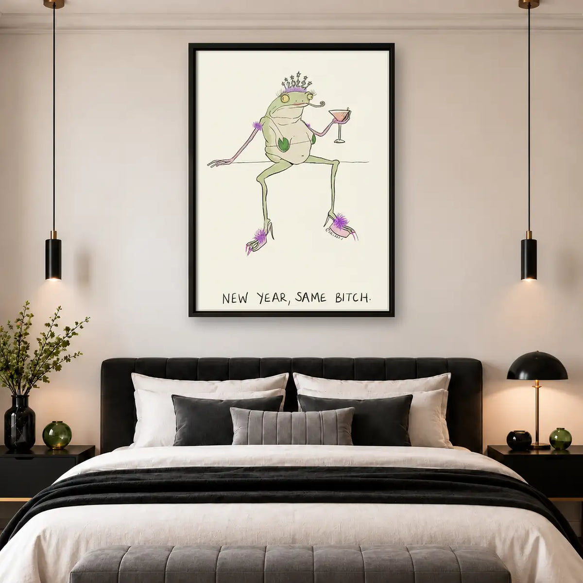 New Year Same Attitude Frog Wall Art 4