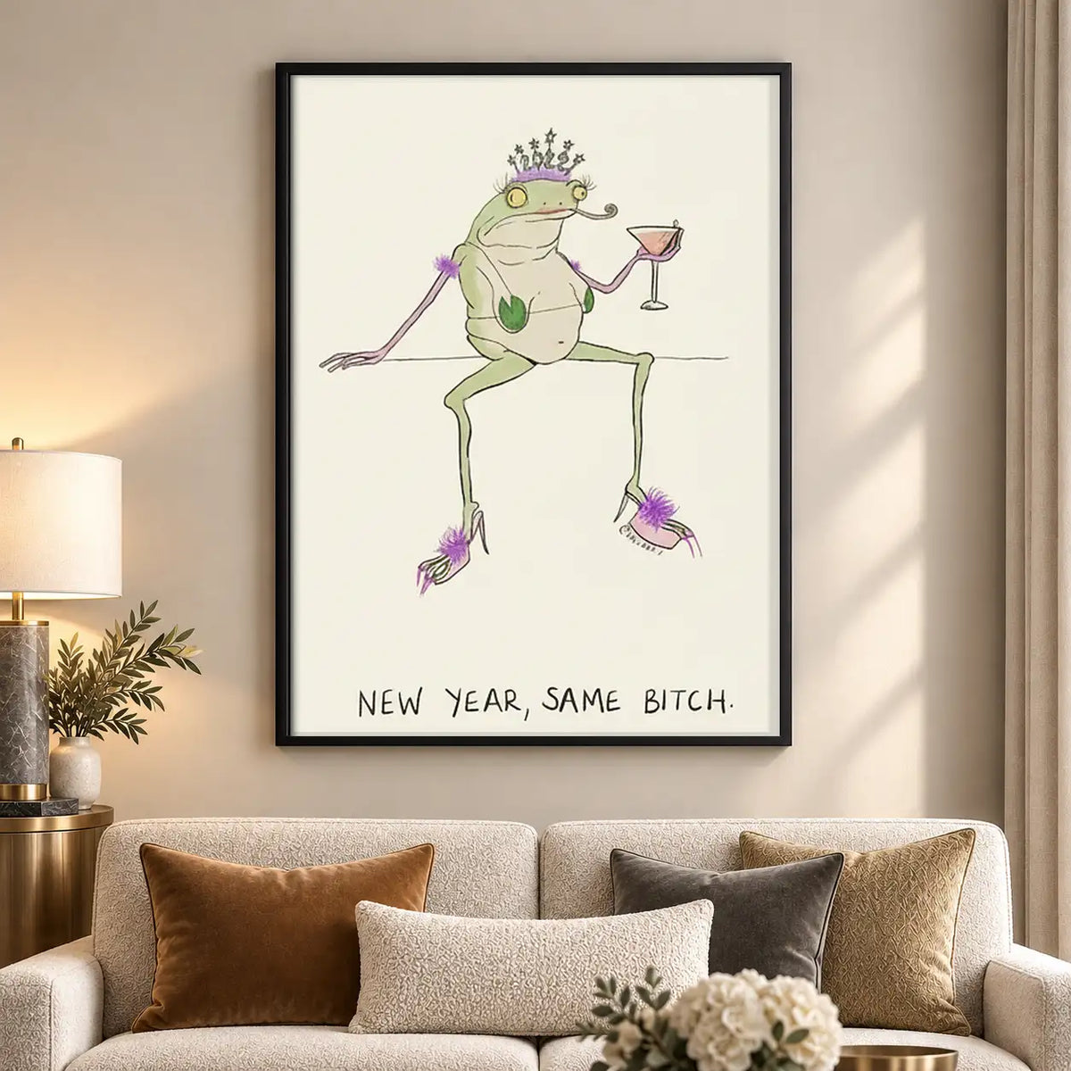 New Year Same Attitude Frog Wall Art 5
