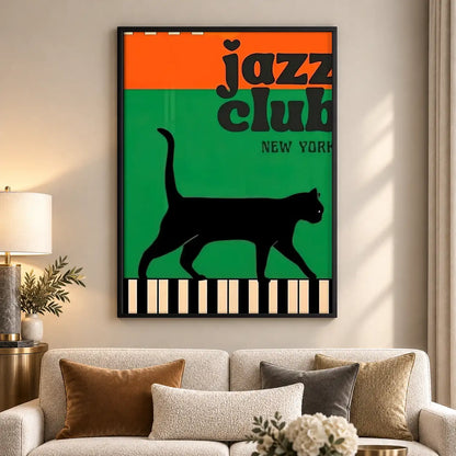 New York Jazz Club Cat Wall Art 5