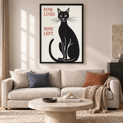 Nine Lives None Left Cat Wall Art 2