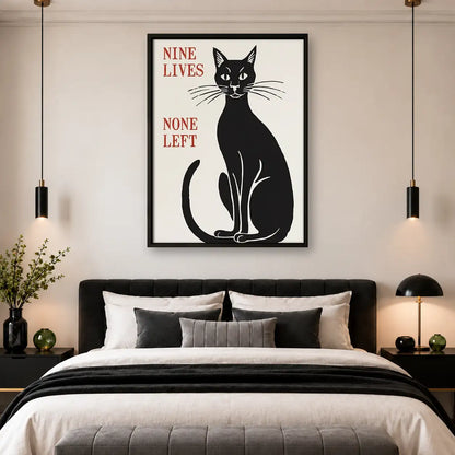 Nine Lives None Left Cat Wall Art 4