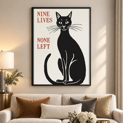 Nine Lives None Left Cat Wall Art 5