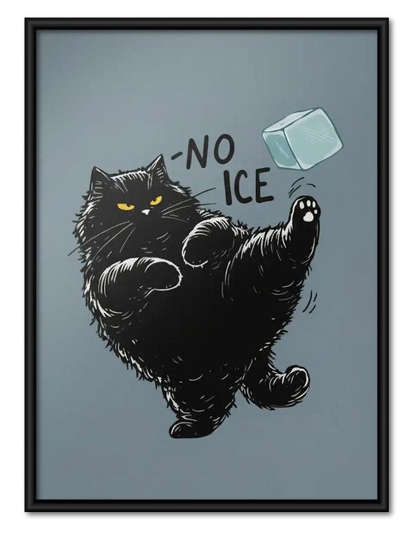 No Ice Black Cat Wall Art