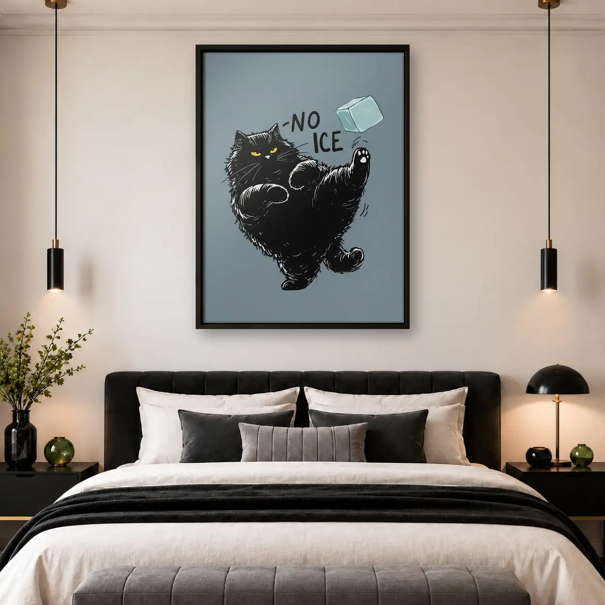 No Ice Black Cat Wall Art 4