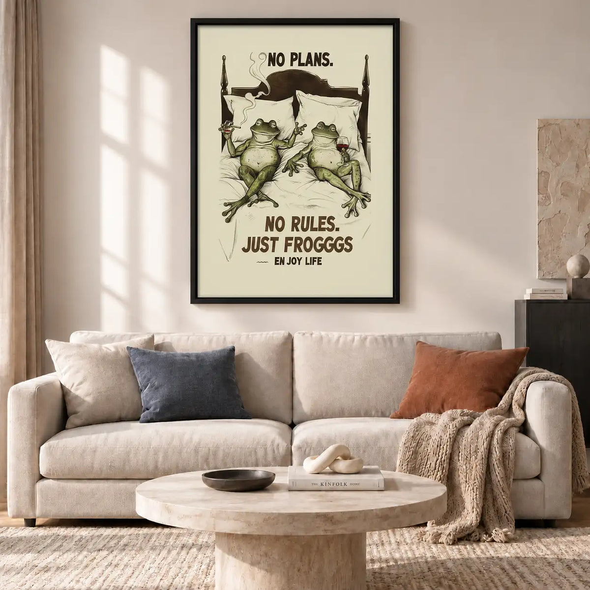 No Plans No Rules Just Frogs Wall Art 2