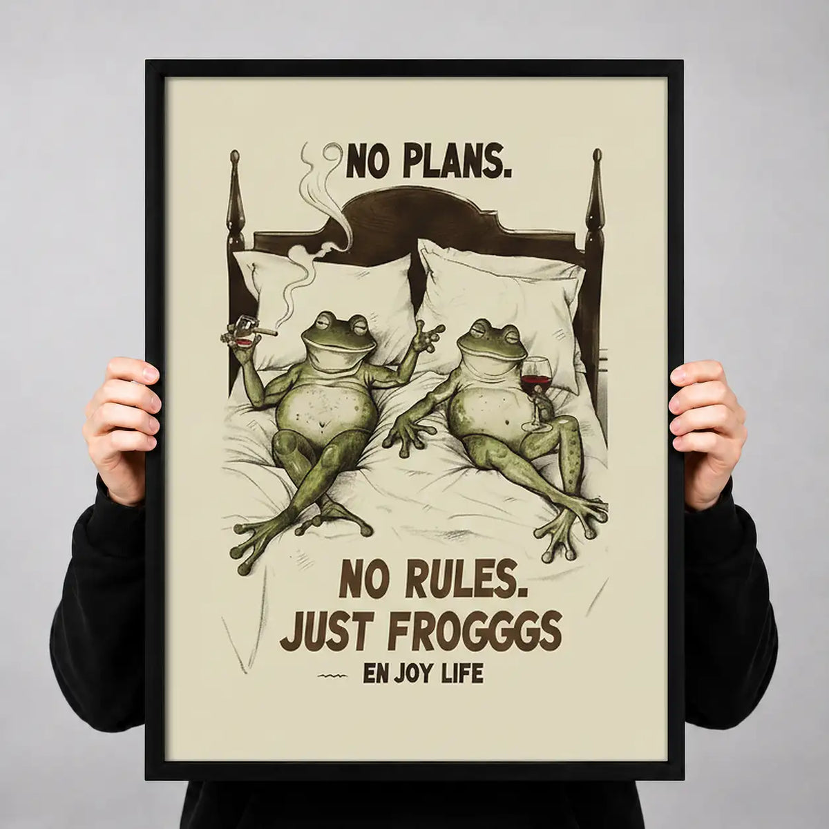 No Plans No Rules Just Frogs Wall Art 3