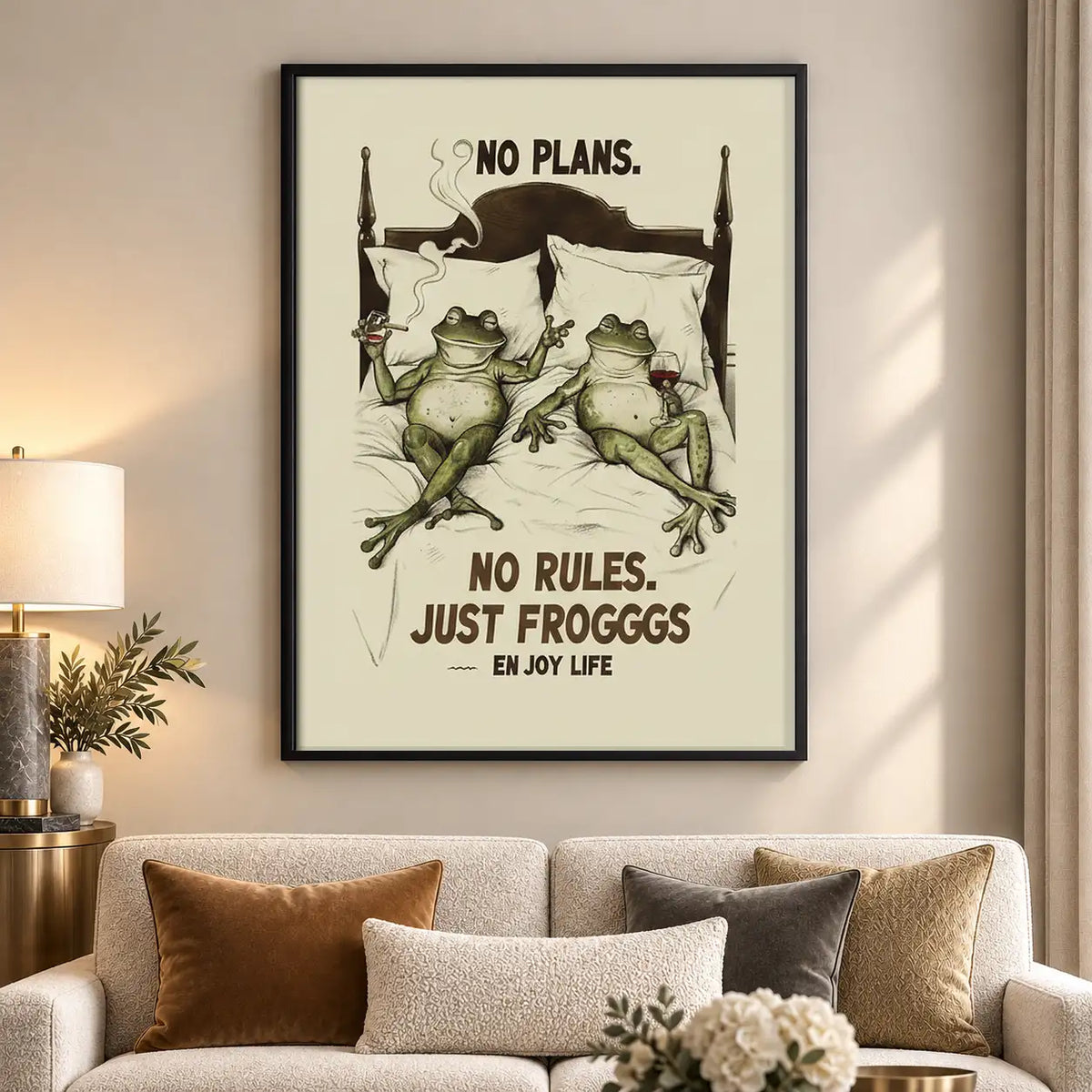 No Plans No Rules Just Frogs Wall Art 5
