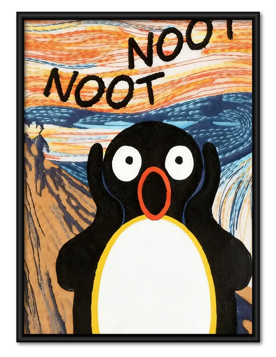 Noot Noot Penguin Scream Wall Art 1