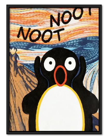 Noot Noot Penguin Scream Wall Art 1