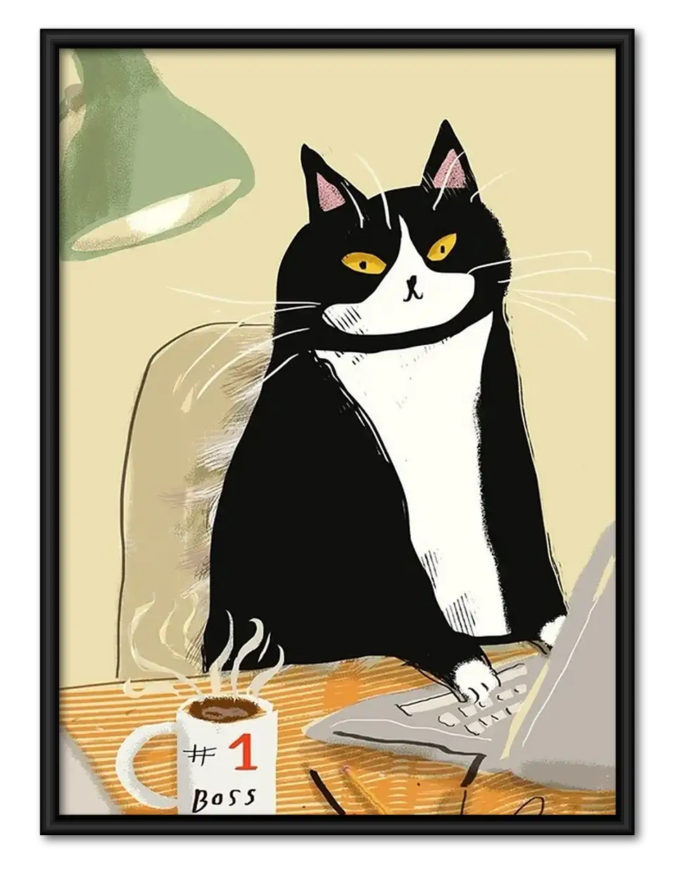 Number One Boss Office Cat Wall Art 1
