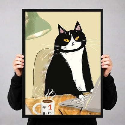 Number One Boss Office Cat Wall Art 3